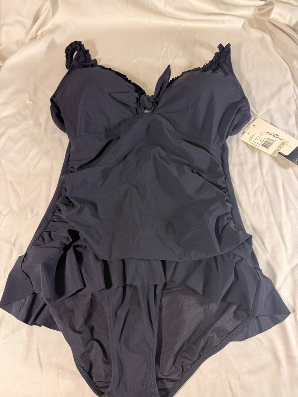 Gottex Black Ruffle Front One-Piece Bathing Suit